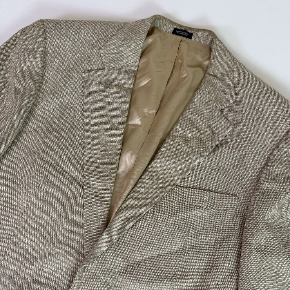 Oscar De La Renta 100% Silk Sport Coat Men's 44L Beige Classic Luxury Blazer